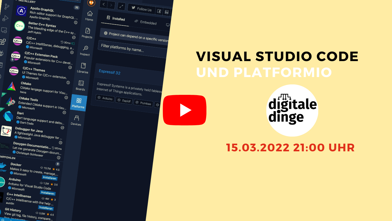 Visual Studio Code und PlatformIO